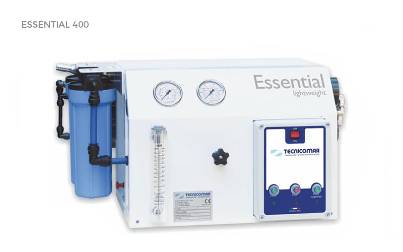Watermaker Essential 400 100 Lph 230V 50 Hz 1 ph 1.8 kW with manual pressure regulator