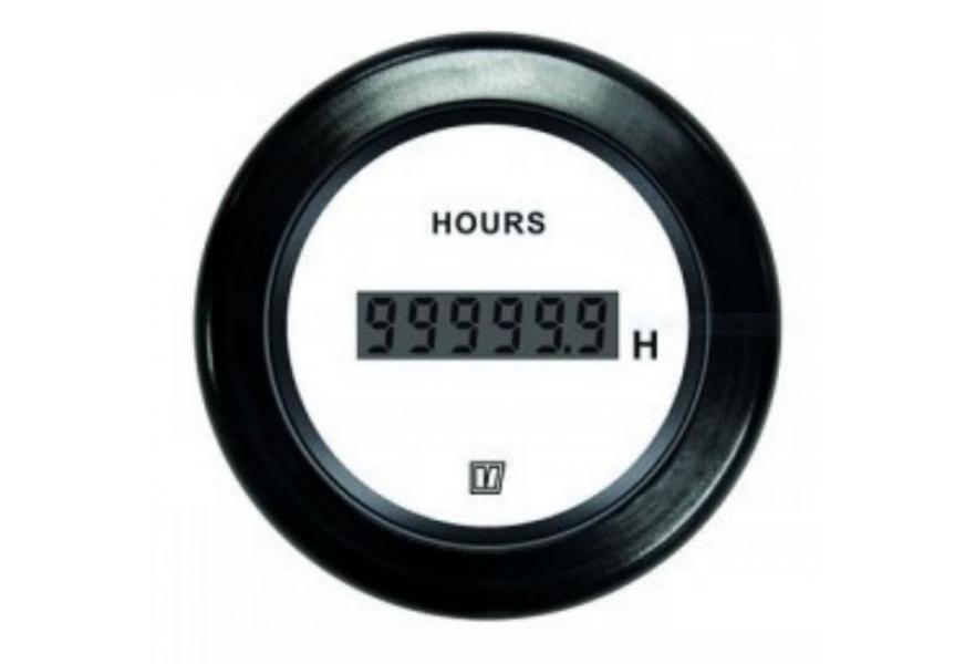 Gauge hour counter HOURCW white 12/24V cut-out Dia.52 mm