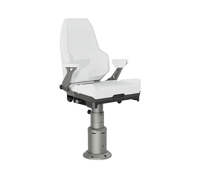 Seat bucket Helmcaster X4 white height & fore/aft adjust, 360 deg. swivel, reclining with arm rests 