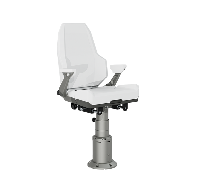 Seat bucket Saltcaster X8 white height & fore/aft adjust, 360 deg. swivel, reclining with arm rests & foot rest