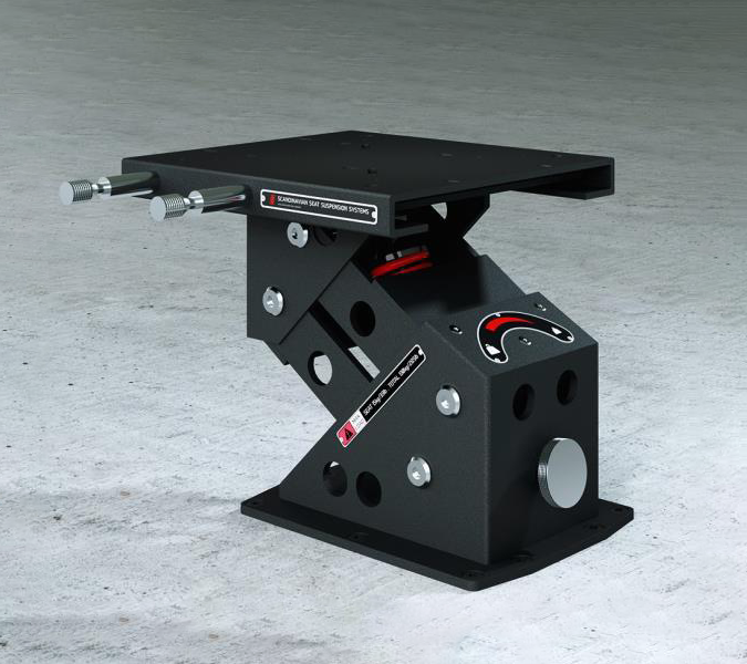 Seat base Mitigation height 305mm 360deg. swivel in 8 lock position fore/aft slide with adjustable pre-load and seat mount