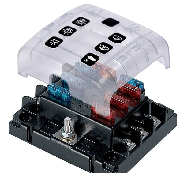 Fuse holder ATC fuse 6 way quick connect & bus link with enclosure
