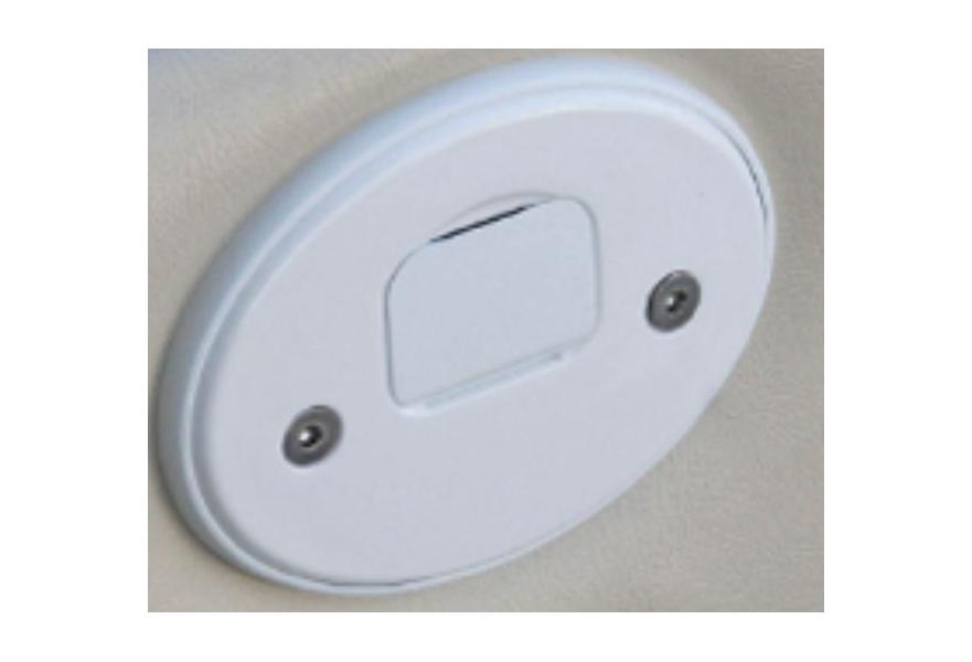 Tallon Socket Classic White Oval faceplate polycarbonate (twin pack) with an in-built drain  (Until Stock Lasts)