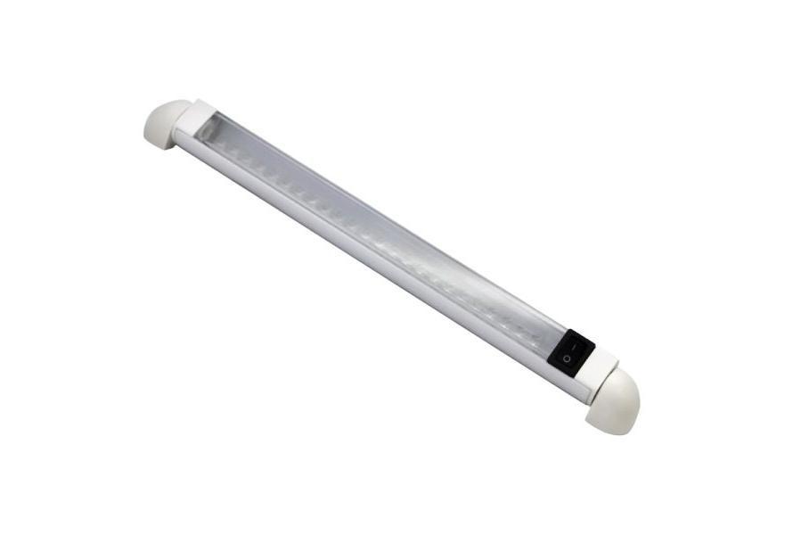 LED Rail Light with White Housing and Switch - 12
