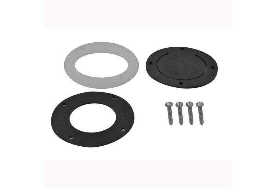 Kit service for thru-transom and scupper. Includes outer ring, rubber flapper & 4 SS screws