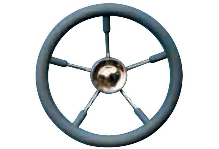 Steering Wheel type 12 Dia. 450 mm Grey SS fitting & 6 spokes PU foam rim