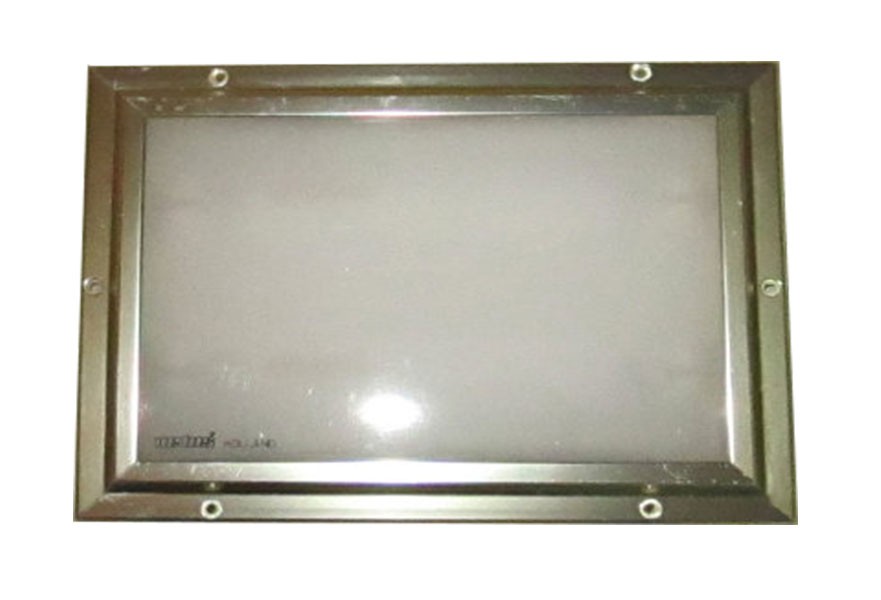 Light fluorescent 24V recessed with rectangular Brass casing & frosted White glass  (Until Stock Lasts)