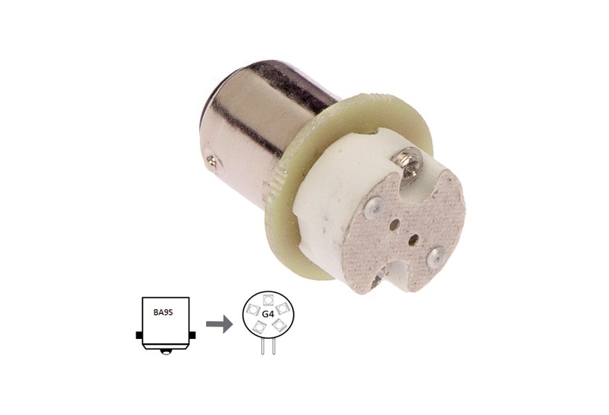 Light base adaptor Ba9S-G4 for retrofit LED bulbs