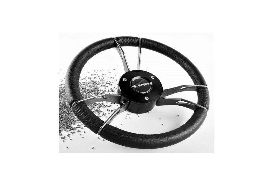 Steering Wheel 931 Dia. 359 mm blue spokes & black PU rim including keyed hub