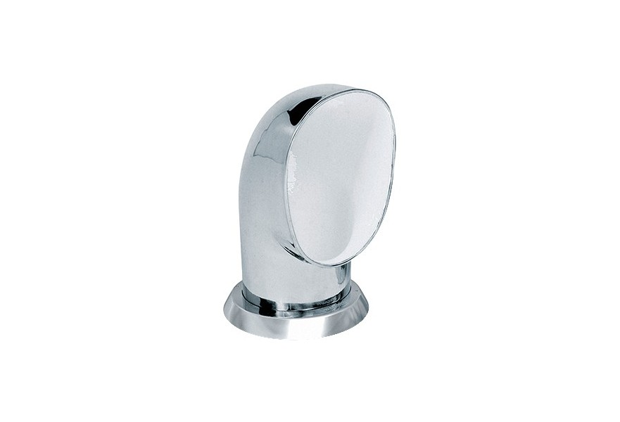 Ventilator cowl YOG316WR ID125 mm SS316 with white interior air flow area 122.8 cm2 includes ring & nut