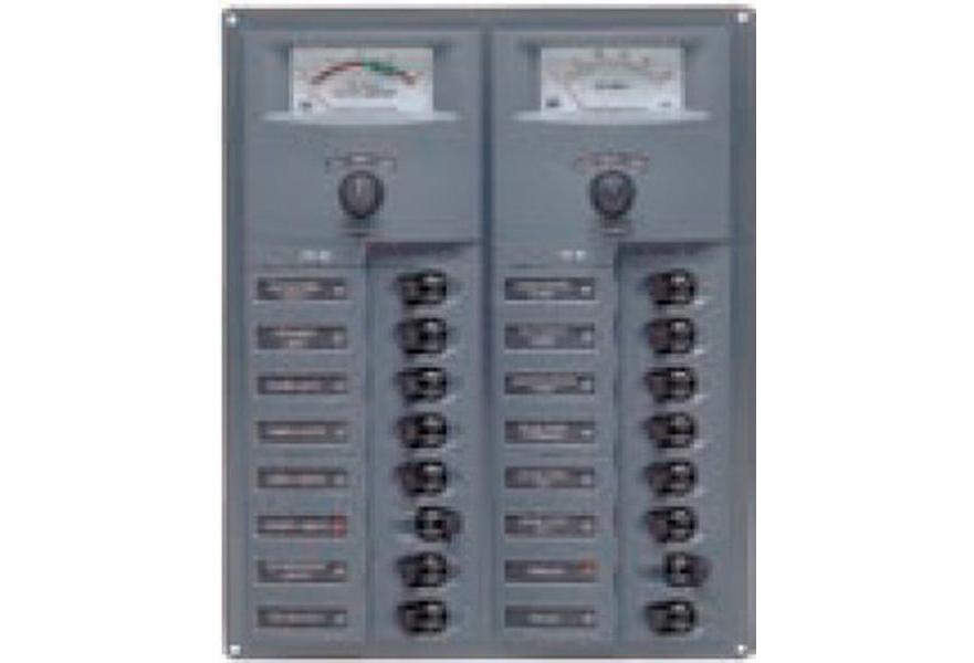 Panel 904-AM 12V 16 breaker Vertical mount with analog meter