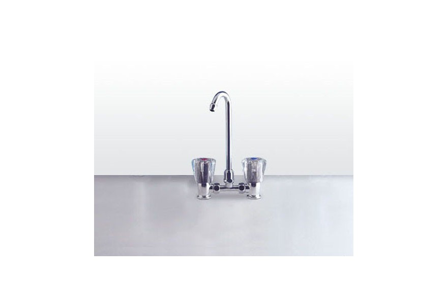 Tap Traditional bridge mixer folding & swivelling spout with acrylic knobs