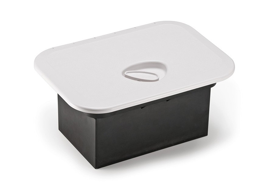 Box rectangular white ABS 375 x 270 mm (LxB) cutout dimensions White Ral 9003