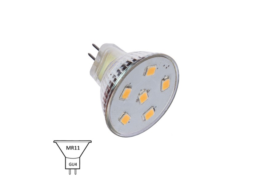 Bulb LED retrofit MR11-L080-WW 12-24V 1.1W GU4 base