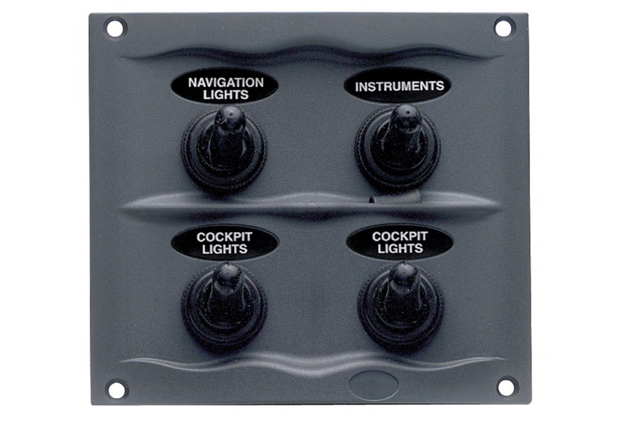 Panel waterproof Black 4 switch
