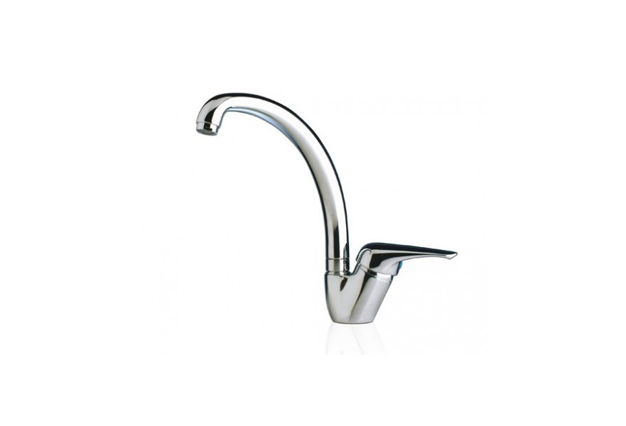 Tap sink 1 handle mixer swivelling spout side handle chrome
