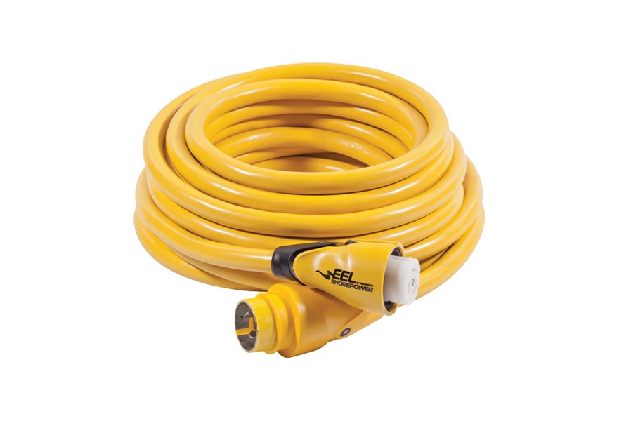 Shore power 25 ft 50A 125V/250V (Y) EEL 4 wire cordset (Easily Engaged Lock) Yellow colour  (Until Stock Lasts)