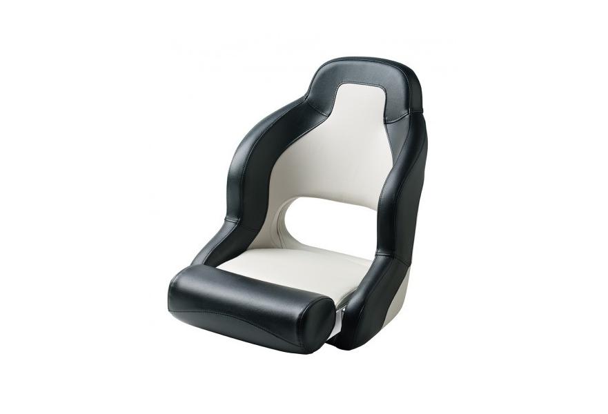 Seat helm PILOT CHSPORTWB flip up squab with white & black artificial leather upholstery without pedestal