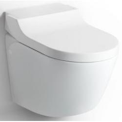 Toilet Relax wall mount 230V white including multi-function soft close seat with bidet function without flush controls & water inlet device 