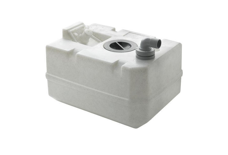 Tank waste water 25L plastic with connections and inspection lid (excludes inlet fitting)