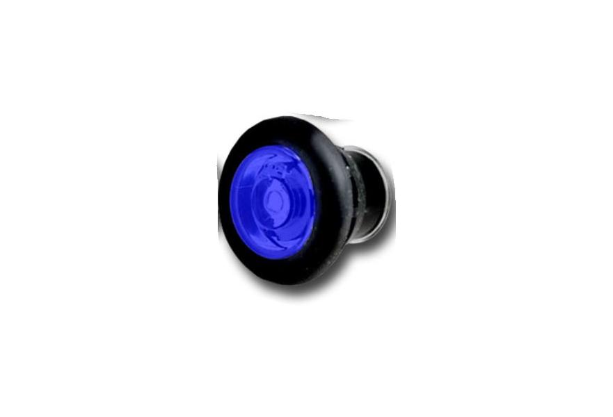 Light blue LED mini courtesy 12V with black rubber grommet
