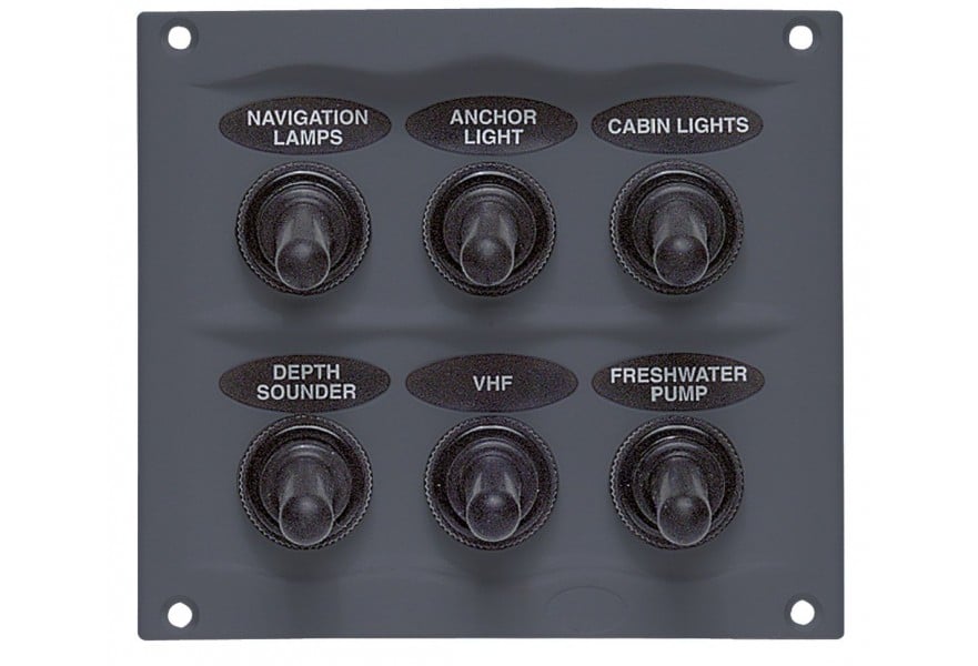 Panel waterproof Black 6 switch