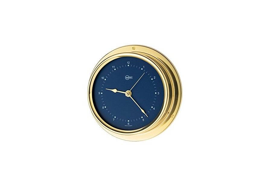 Clock Brass Dia. 120 Regatta Blue Dial Golden Hands Integer Numeral