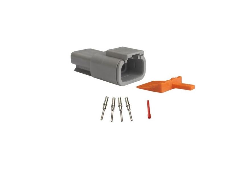Repair pack DTM 3 cavity receptacle includes 1 x 3 way receptacle, 1 x 3 way wedge lock & 4 x pins & 1 x red cavity plug