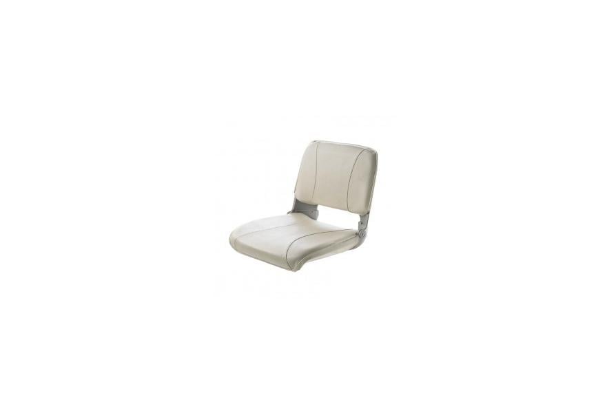Seat deluxe CREW CHCW moulded with foldable back & White artificial leather upholstery Fits pedestals without slide only. Supplied without pedestal.
