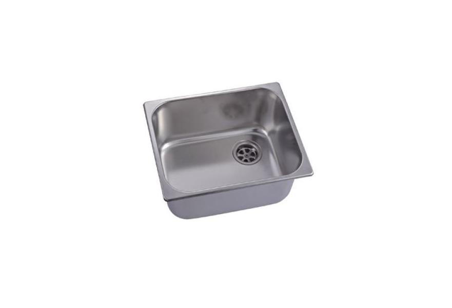 Sink square SS 350x350x150mm mirror polished with drain cover without waste kit