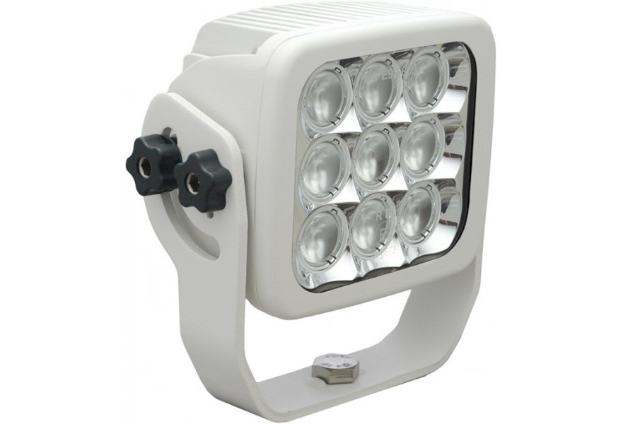 Light Flood Square 9x5W White wide Beam LED 9-32V 105 deg. Adjustable Trunnion Bracket Mount