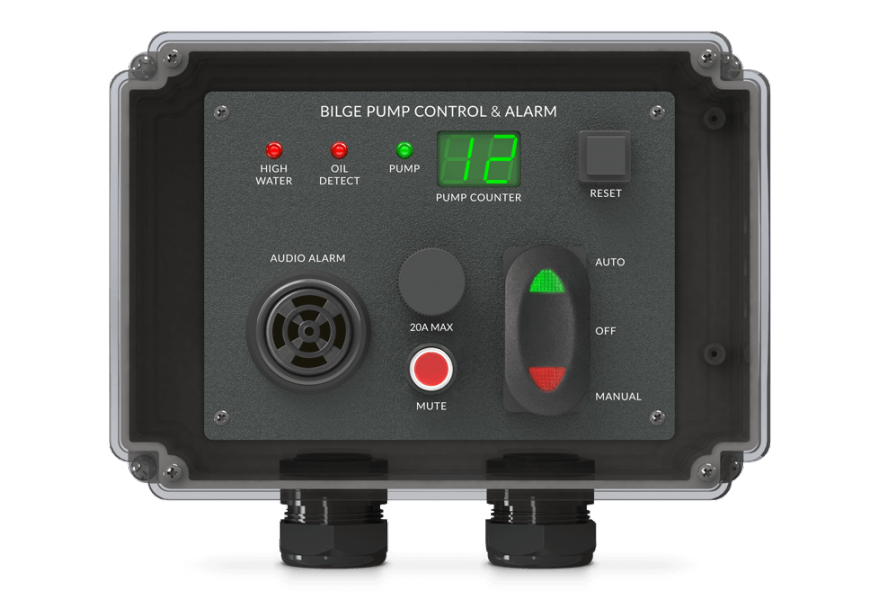 Panel BG-CP-E bilge pump control, display & monitor (enclosed)