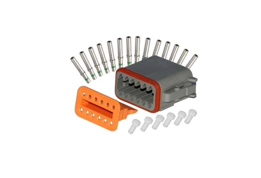Repair pack DT 12 cavity plug includes 1 x 12 way plug, 1 x 12way wedge lock, 14x socket & 6 x cavity plug