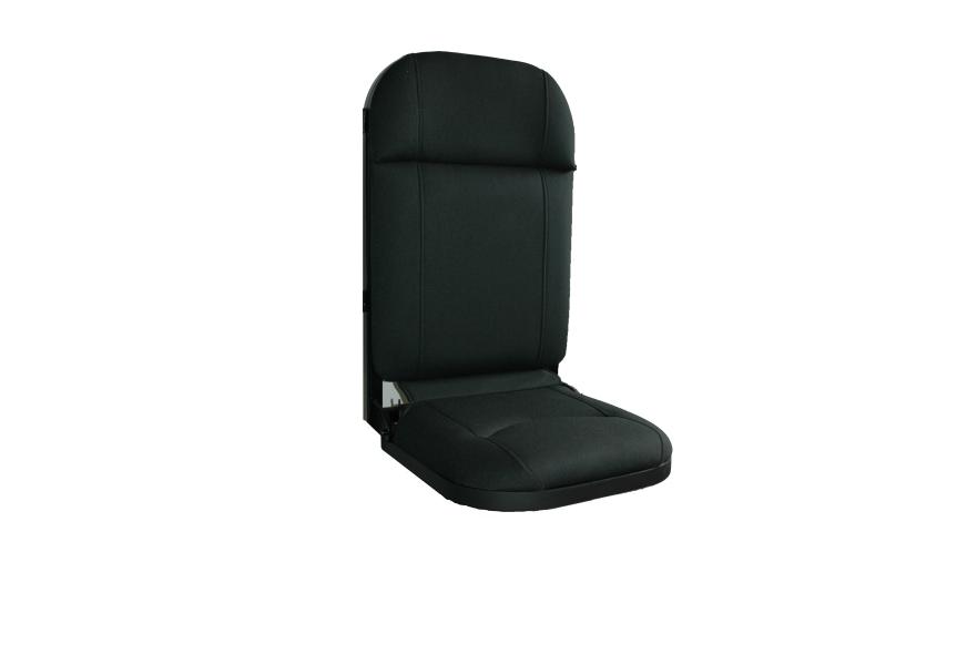 Seat Flip-up without seat belt bulkhead / wall mount with powder coated steel frame