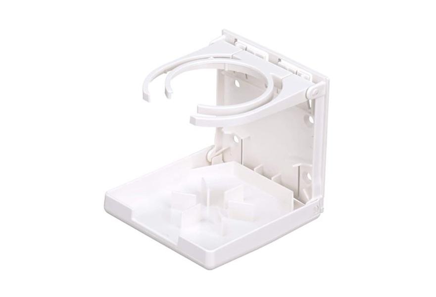 Drink holder fold-up white 2 rings polycarbonate 4-5/8