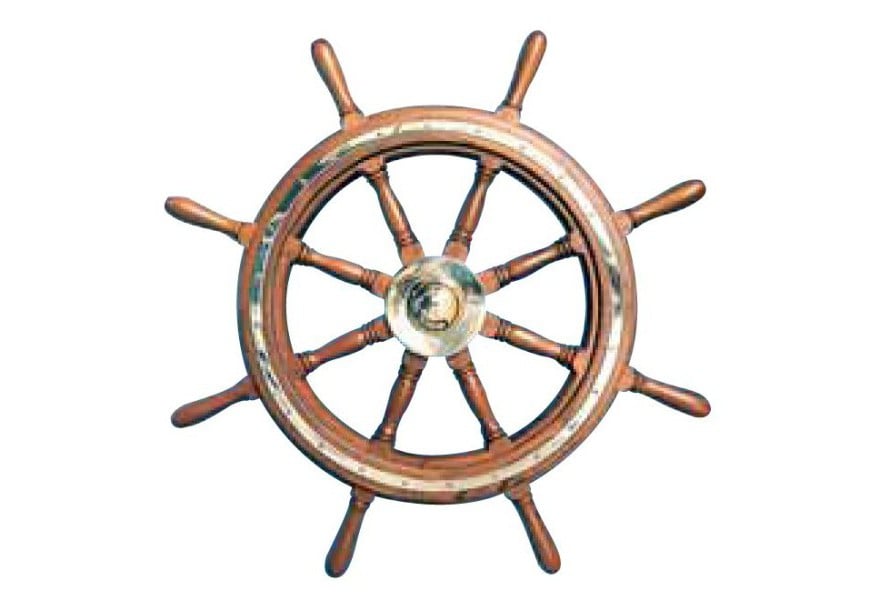 Steering Wheel type 09 Dia. 1200 mm Brass fitting 8 spoke teak wheel & rim