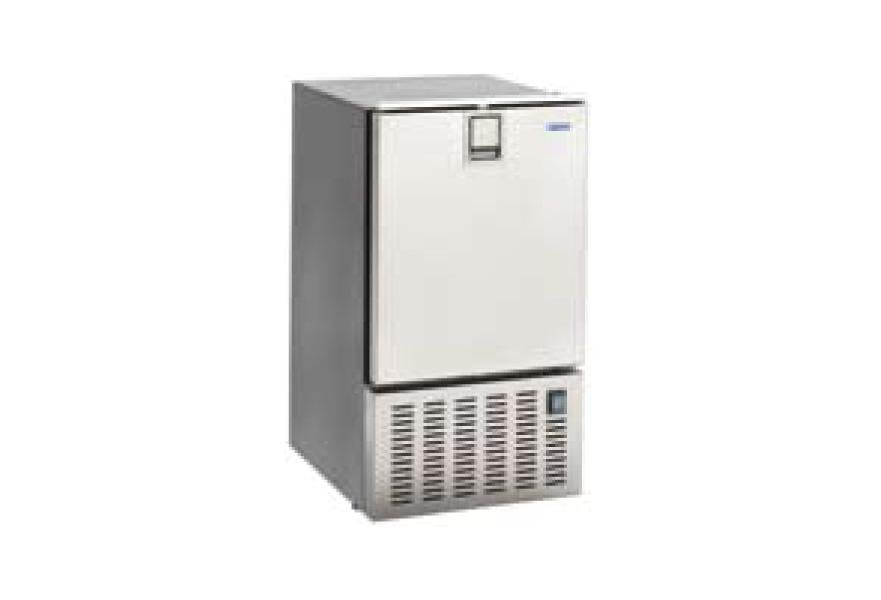 Icemaker 8 kg/day white ice inox 230V 50Hz with 3 side frame with freezer compartment
