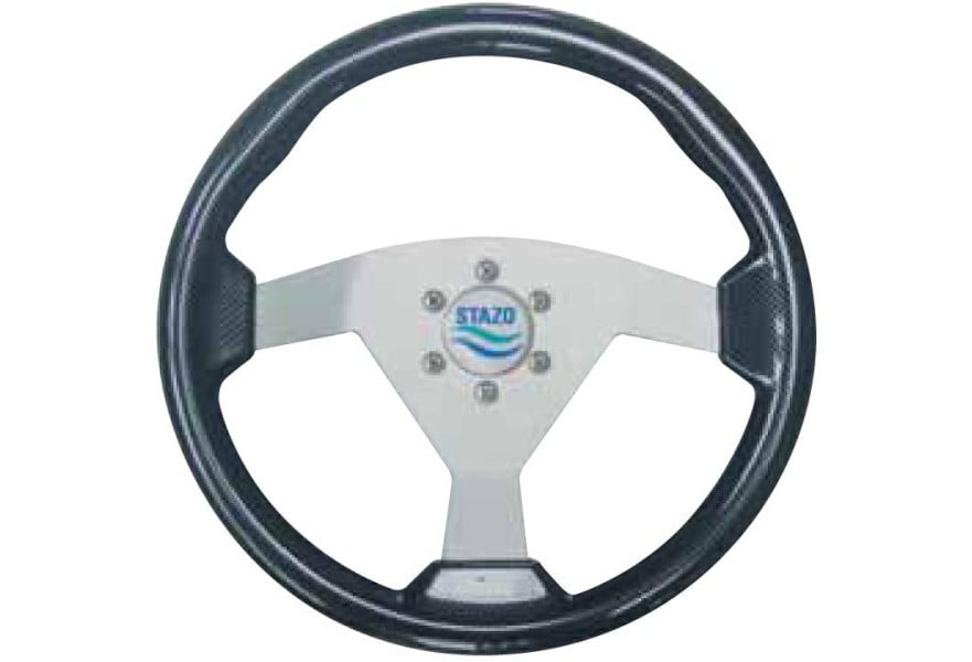 Steering Wheel type83 Dia.350 silver anodized centre Carbon textured sport rim
