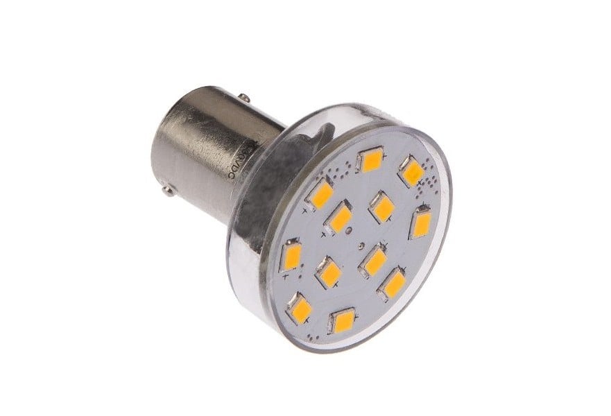 Bulb LED retrofit Ba15D-R12-WW 12-24V 2.1W Ba15D base
