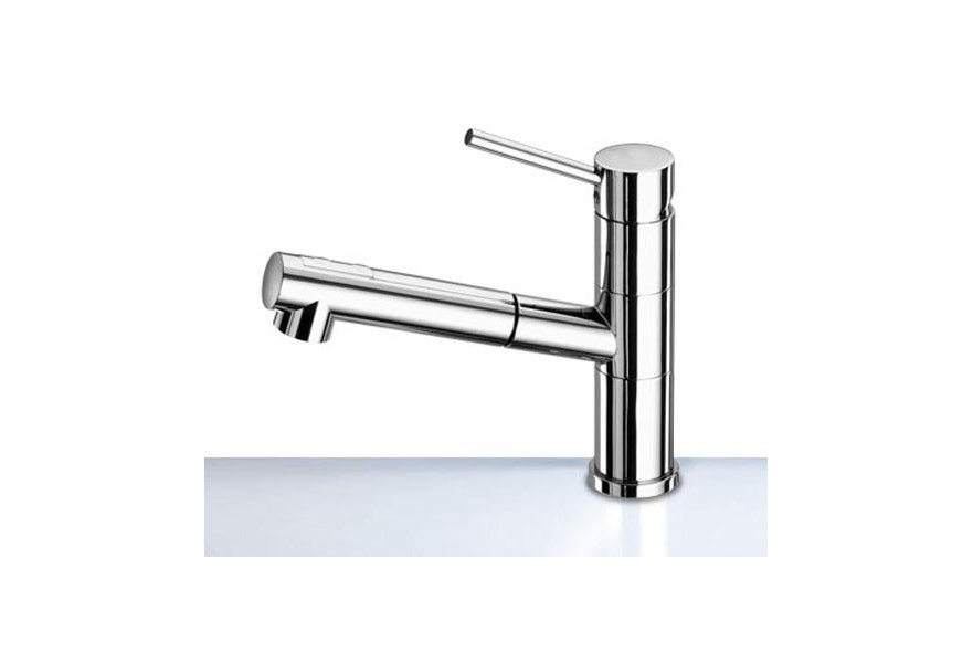 Shower pull out mixer chrome swivelling spout (switch from full flow to spray) with 1.5m hose