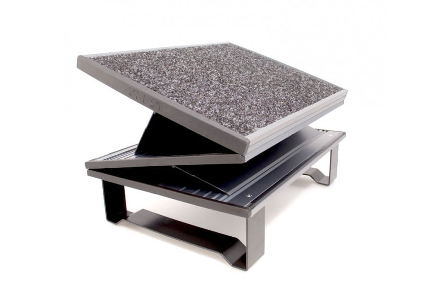 Footrest-adjustable for Dia.76mm seat column anodized Aluminium frame with plastic cover at front