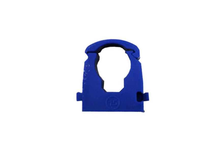 Pipe clip 15 mm Blue (plastic)