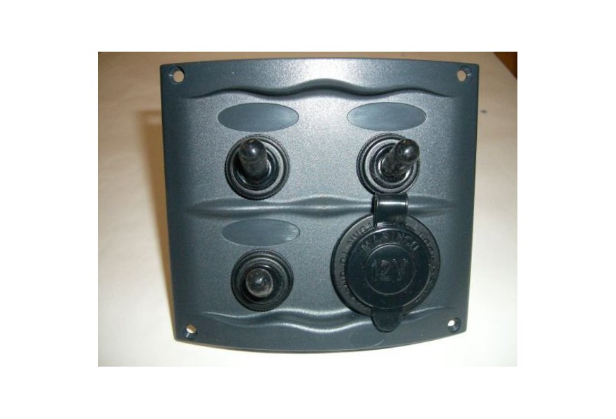 Panel waterproof Black 3 switch