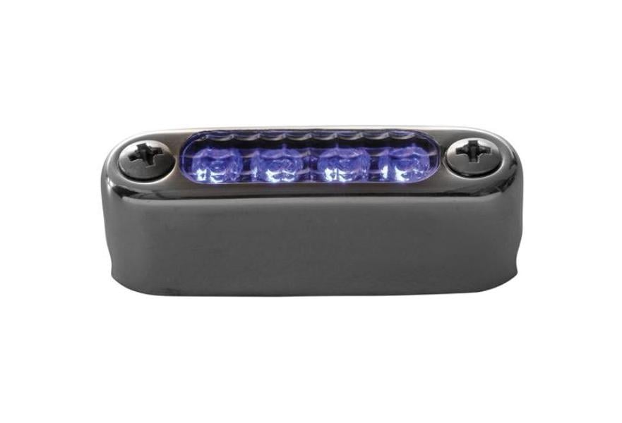 Light blue LED micro 12V horizontal mount SS bezel 0.66W