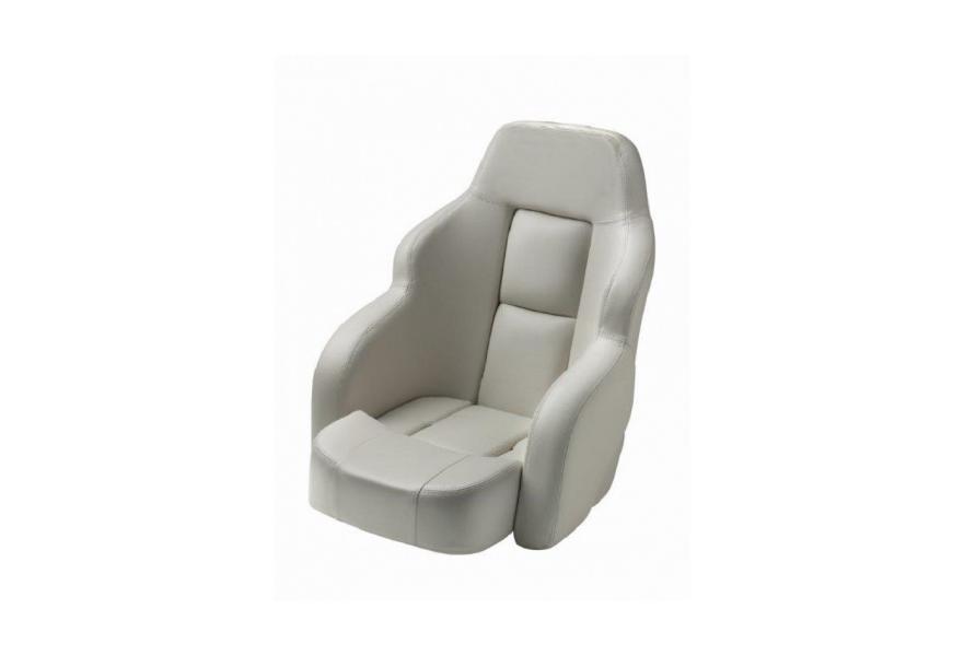 Seat helm COMMANDER CHCOMW squab fixed armrest with White artificial leather upholstery without pedestals
