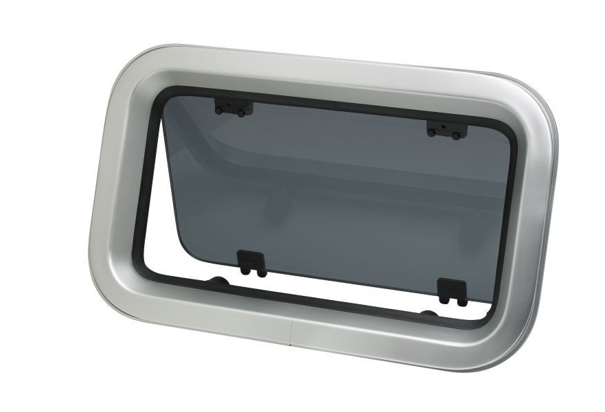 Porthole PZ653 375 x 166 mm cut-out anodized Aluminium frame with mosquito screen CE certified A-III