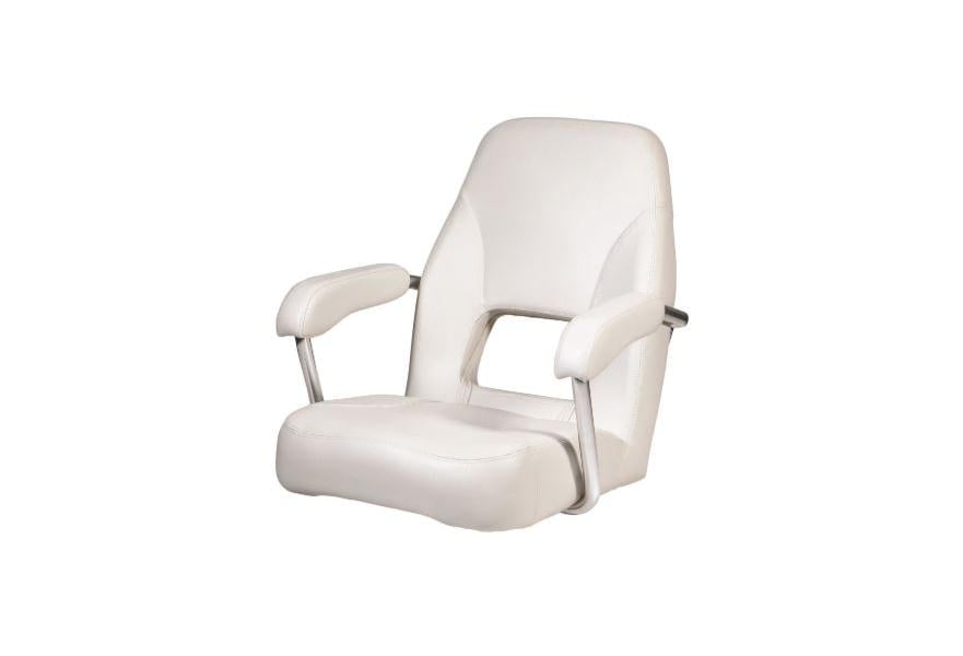 Seat helm SAILOR CHSAILW2 white artificial leather upholstery aluminium frame fixed armrest without pedestal