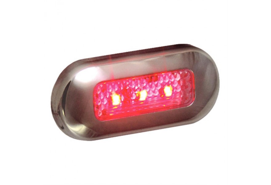 Light LED Oblong Courtesy Red 12V 10W SS316