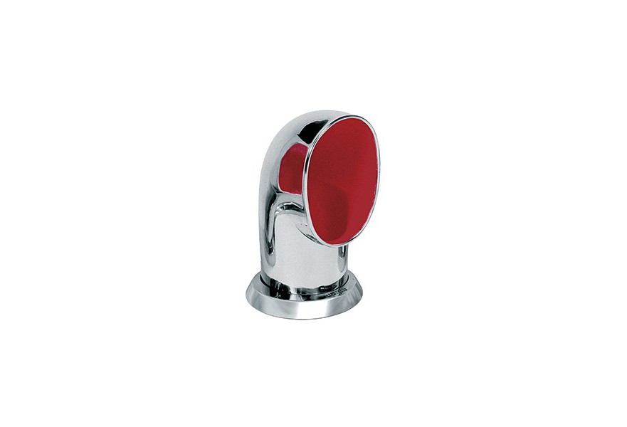 Ventilator cowl TOM316R ID100 mm SS316 with red interior air flow area 78.5 cm2 includes ring & nut