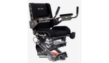 Seat Bucket SHOXS2000 5" black upholstery with belt and stabilization unit made of CNC aluminum in grey metal finish supplied without pedestal